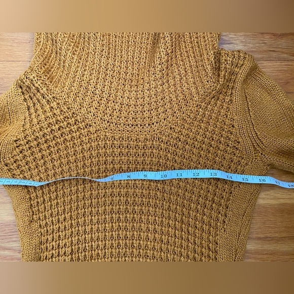 Anthropologie Angel of the North Waffle Knit Cowl Neck Sz. S Wool Mohair Sweater - Picture 8 of 11